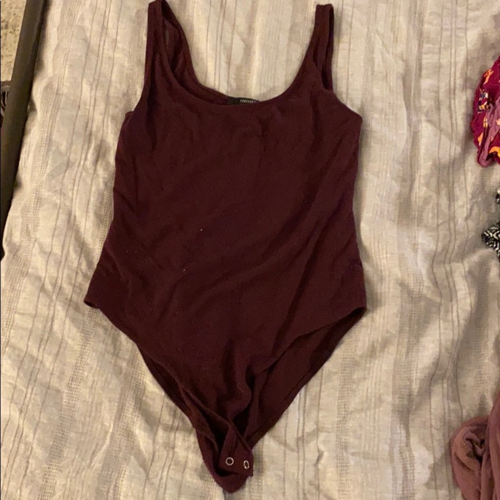Maroon body suit